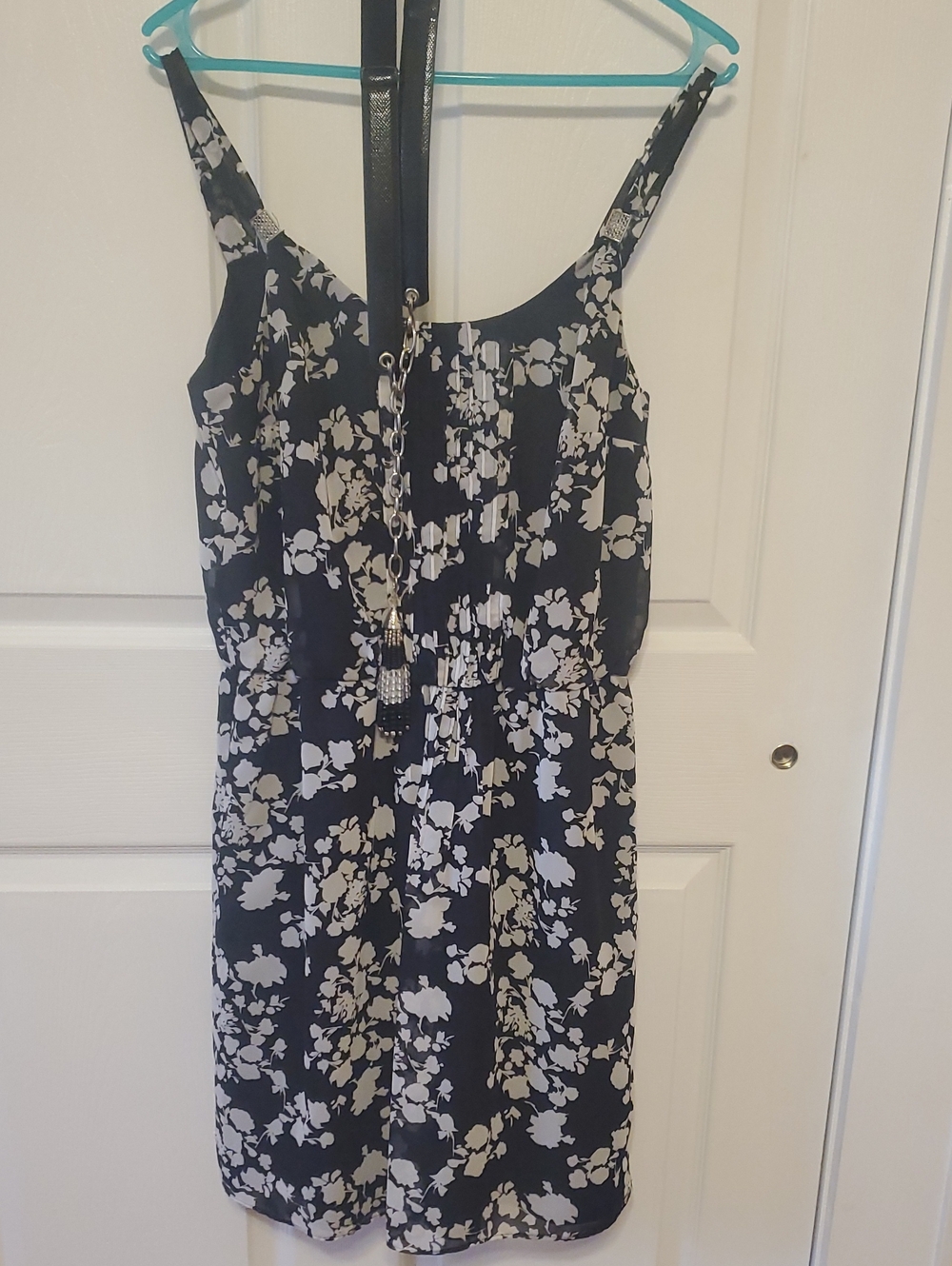 White House Black Market Black and White Floral Mini Dress